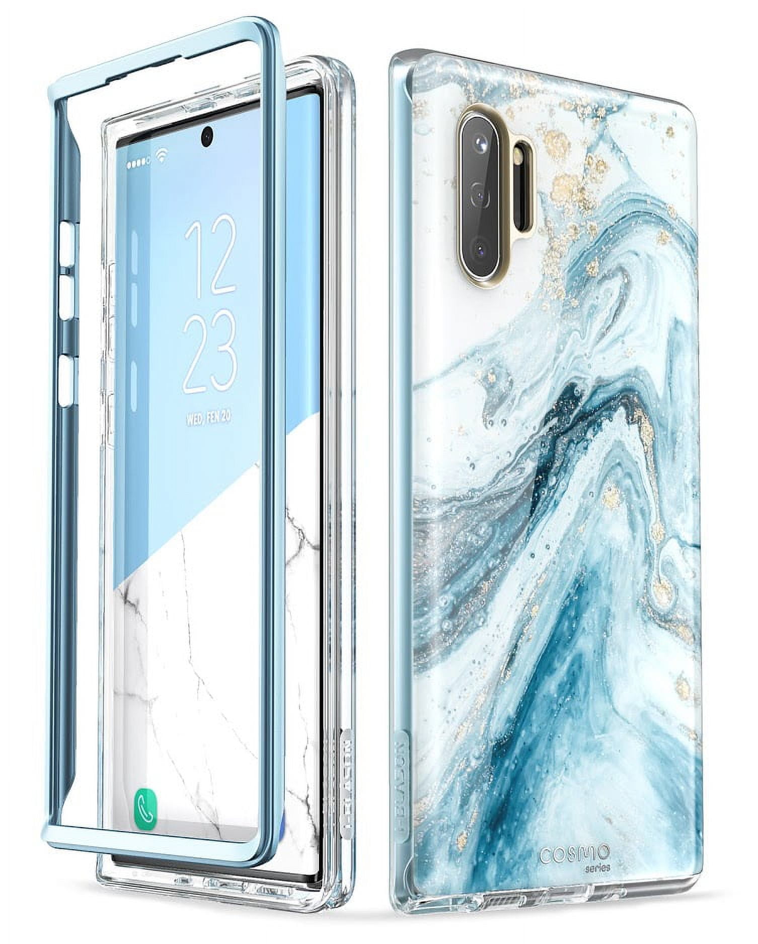 i-Blason Cosmo Series Case Designed for Galaxy Note 10 (2019 Release), Protective Bumper Marble Design Without Built-in Screen Protector(Blue)