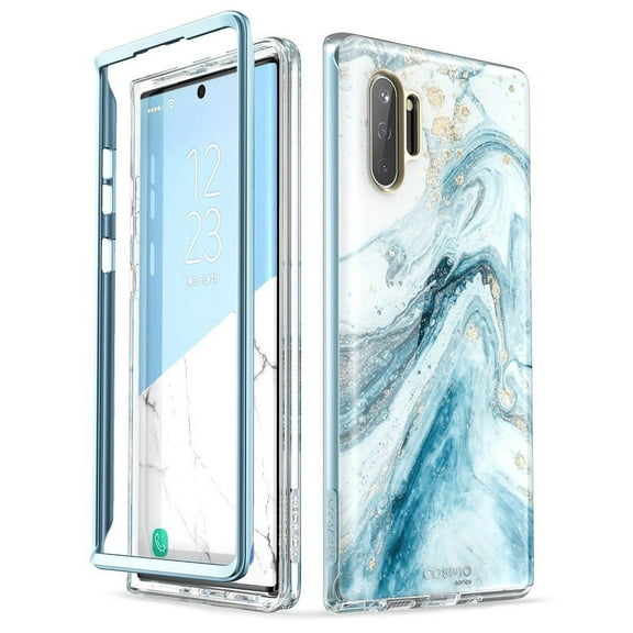 i-Blason Cosmo Series Case Designed for Galaxy Note 10 (2019 Release), Protective Bumper Marble Design Without Built-in Screen Protector(Blue)