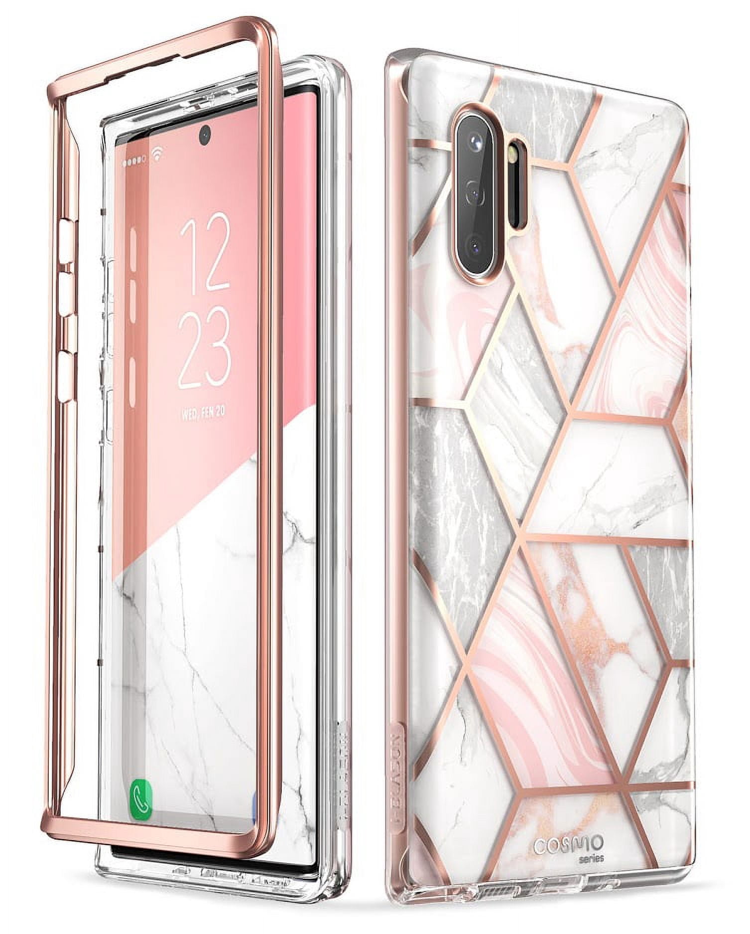 i-Blason Cosmo Series Case Designed for Galaxy Note 10 (2019 Release), Protective Bumper Marble Design Without Built-in Screen Protector(Marble)