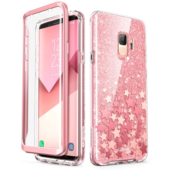 i-Blason Cosmo Series Case for Galaxy S9 (2018 Release), Slim Full-Body Stylish Protective Case with Built-in Screen Protector , Pink