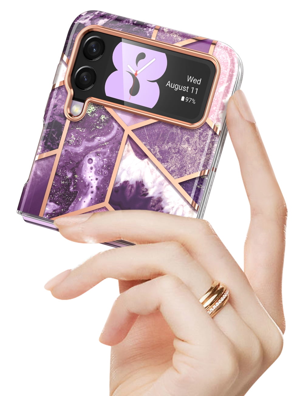 i-Blason Cosmo Series Case for Samsung Galaxy Z Flip 3 5G (2021), Slim Stylish Protective Bumper Case Without Built-in Screen Protector (Ameth)