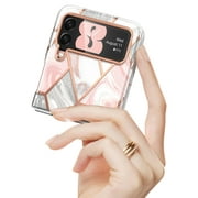 i-Blason Cosmo Series Case for Samsung Galaxy Z Flip 3 5G (2021), Slim Stylish Protective Bumper Case Without Built-in Screen Protector (Marble)
