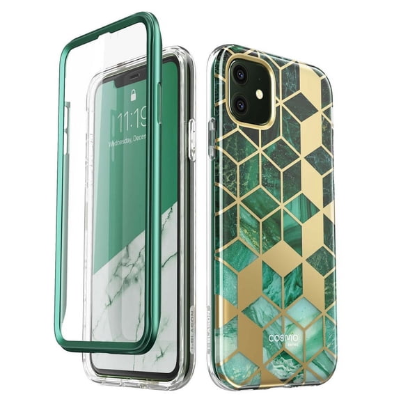 i-Blason Cosmo Series Case for iPhone 11 (2019 Release), Slim Full-Body Stylish Protective Case with Built-in Screen Protector, Green, 6.1''