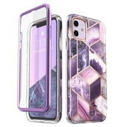 i-Blason Cosmo Series Case for iPhone 11 (2019 Release), Slim Full-Body Stylish Protective Case with Built-in Screen Protector, Purple, 6.1''