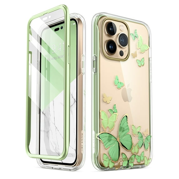 i-Blason Cosmo Series Case for iPhone 14 Pro 6.1 inch (2022 Release), Slim Full-Body Stylish Protective Case with Built-in Screen Protector(Mintfly)