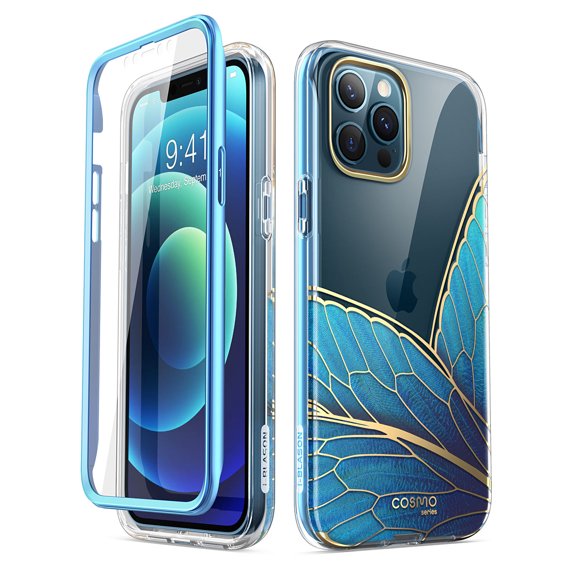 i-Blason Cosmo Series Case for iPhone 12 Pro Max 6.7 inch (2020 Release), Slim Full-Body Stylish Protective Case with Built-in Screen Protector (Butterfly)