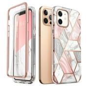 i-Blason Cosmo Series Case for iPhone 12, iPhone 12 Pro 5G 6.1 Inch (2020 Release), Slim Full-Body Stylish Protective Case with Built-in Screen Protector (Marble)