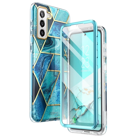 i-Blason Cosmo Series for Samsung Galaxy S22 5G case, Slim Stylish Full-Body Dual Layer Protective Case for Galaxy S22 With Built-in Screen Protector (Ocean)