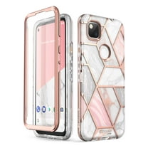 i-Blason Cosmo Series for Google Pixel 4a Case 5.8 inch (2020), Slim Full-Body Stylish Protective Case with Built-in Screen Protector (Marble)