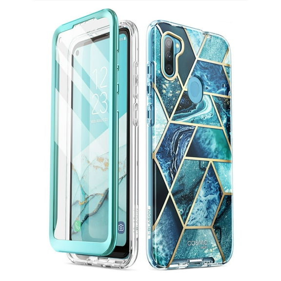 i-Blason Cosmo Series for Samsung Galaxy A11 Case (2020 Release), Slim Full-Body Stylish Protective Case with Built-in Screen Protector (Ocean)