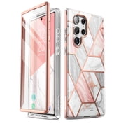 i-Blason Cosmo Series for Samsung Galaxy S22 Ultra 5G Case, Slim Stylish Protective Case With Built-in Screen Protector (Marble)