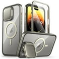 thumbnail image 1 of i-Blason Shield Mag for iPhone 15 Pro Max Case 6.7" with Camera Cover Stand, Compatible with MagSafe Clear Full-Body Shockproof Rugged Bumper Protective Case with Built-in Screen Protector (TiGray), 1 of 9