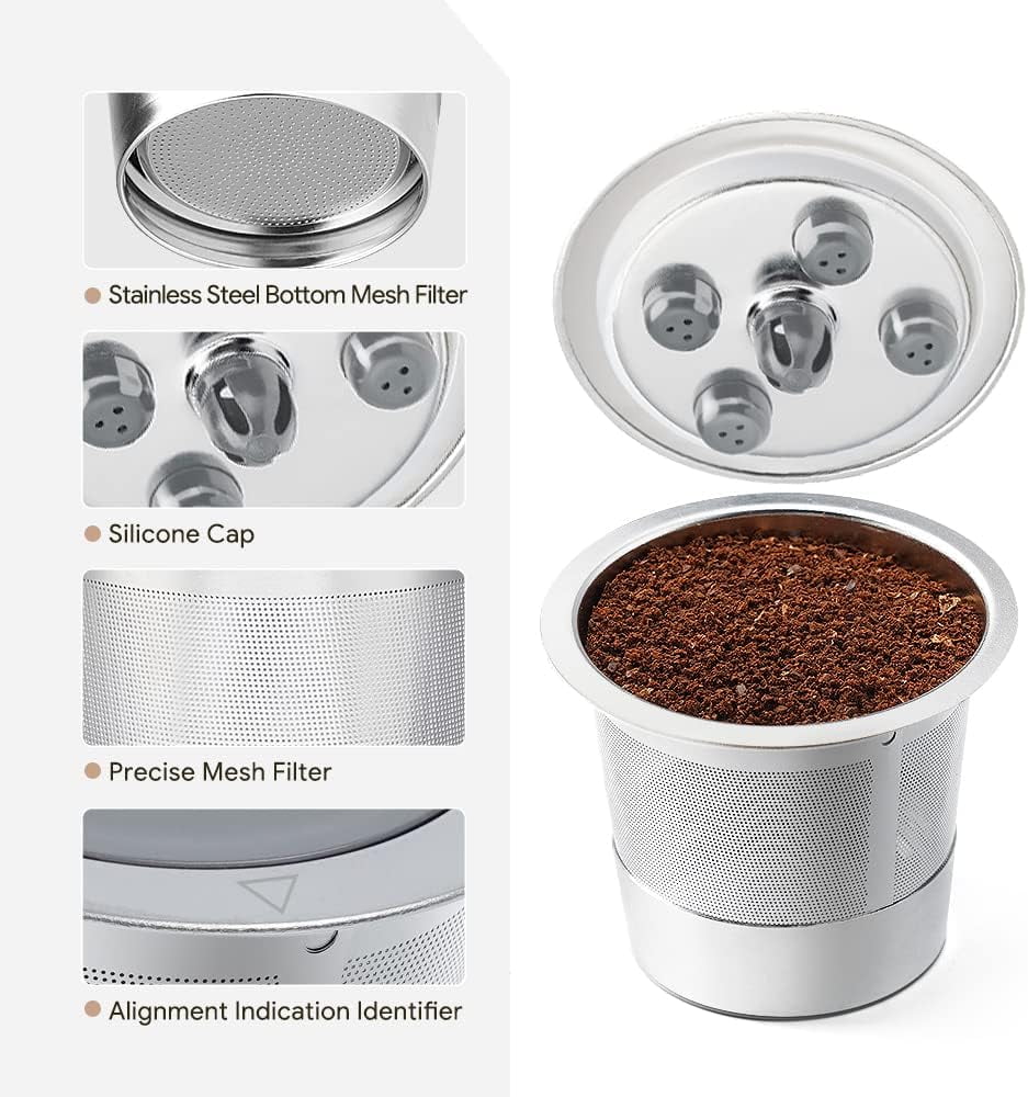 i Cafilas 2 Pack Stainless Steel Reusable K Cups for K eurig Supreme