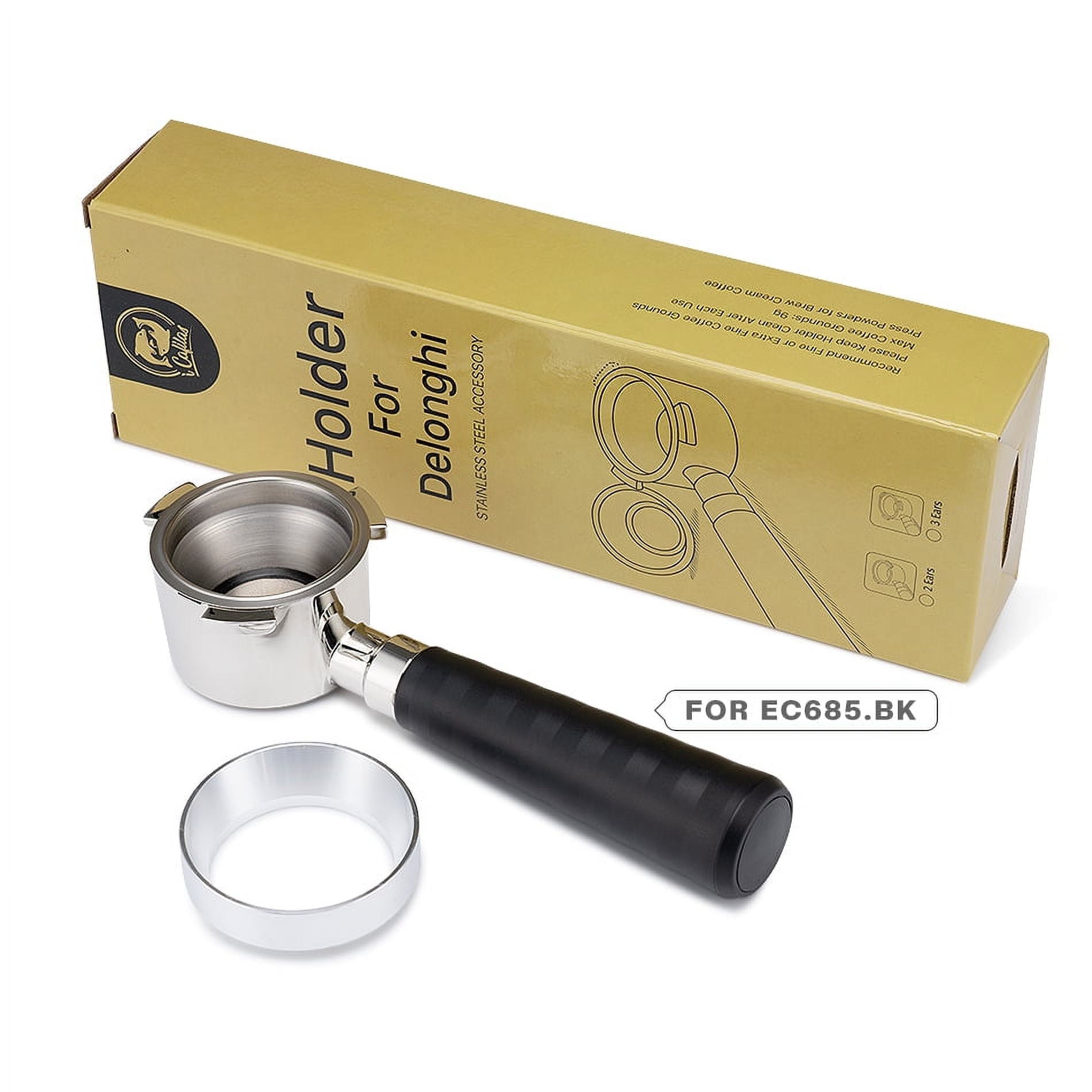 i Cafilas 51mm 3 Ear Bottomless Portafilter Bottomless Naked Portafilter Included Filter Basket Fits for Delonghi EC680,Delonghi EC685 Brevile Barista Expresso Machines