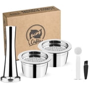 i Cafilas Refillable Coffe Pods Reusable Stainless Steel Coffee Capsules Compatible with K Fee Brewers 2 reusable coffee pod+1 stainless steel tamper
