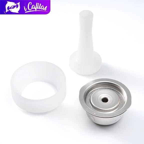 i Cafilas Refillable Vertuo Capsule, Reusable Stainless Steel Vertuo Pod Kit Compatible with Some Vertuoline Machine, 1 80ML Capsule+Fill Tool