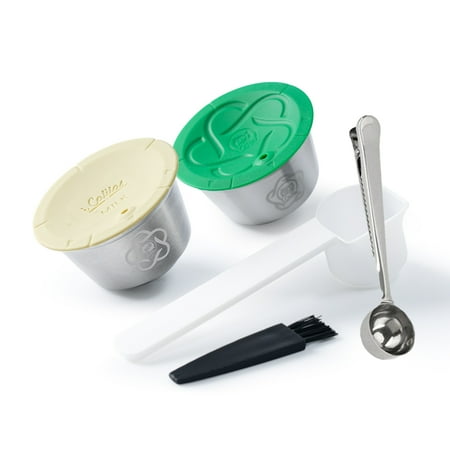 i Cafilas Stainless Steel Reusable Coffee Capsules and Milk Combo Set Compatible with Dolce Gusto Brewer ,Stainless Steel Refillable Coffee Pods