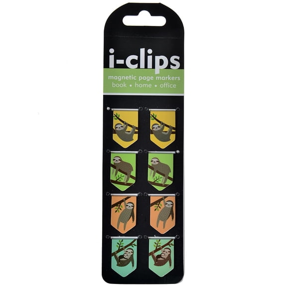 i-Clips Magnetic Page Markers Sloths, 8 pcs. (pack of 6)
