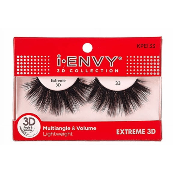 Kiss I Envy Extreme 3D Lashes #33 Multi-Angle & Volume 25Mm
