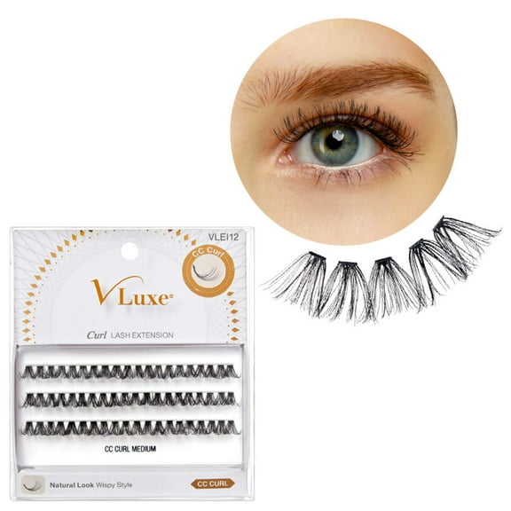 i-ENVY CC Curl Lash Cluster Eyelash Extensions, Wispy Style 30D Volume Individual False Eyelash for Professionals, Enhanced Natural Look for Uplifted Eyes, DIY Easy Application & Comfortable Wear