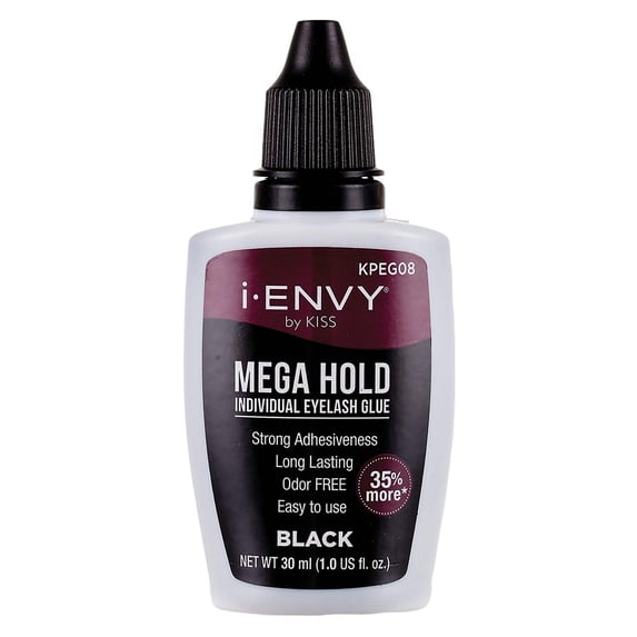 i-Envy by Kiss False Eyelash Adhesive Mega Hold Eyelash Adhesive Glue for Individual Cluster Lashes DIY Lash Extensions–Strong, Long Lasting Hold (Black)