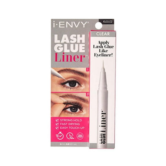 i-ENVY 2 in 1 Lash Glue Liner, Eyelash Adhesive & Eyeliner in One (0.02 Oz), Quick Precise Application, Fast Drying Matte Finish, Strong Hold for Lash Cluster, Strip Lash Extension (Clear)