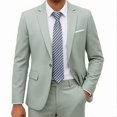 thumbnail image 1 of i·FineLong Men's Bamboo Green Slim-Fit Suit Set: Business Attire and Wedding Best Man Outfit—All-Season Style Includes Jacket and Pants, 1 of 8