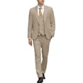 thumbnail image 1 of i.Finelong Men's Beige 3-Piece Suit Set - Daily Business Office Work/Professional Meeting Outfit (Jacket+Vest+Pants), 1 of 6