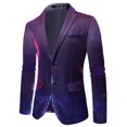 thumbnail image 1 of i.Finelong Men's Shiny Purple Blazer Performance Stage Singer Host DJ Nightclub Disco Outfit, 1 of 2