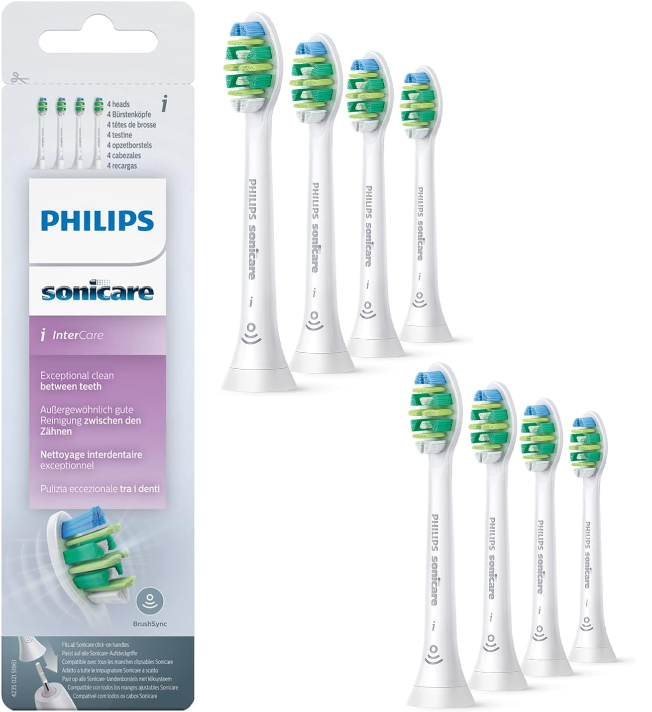 i InterCare Toothbrush Heads Replacement, Compatible with Philips