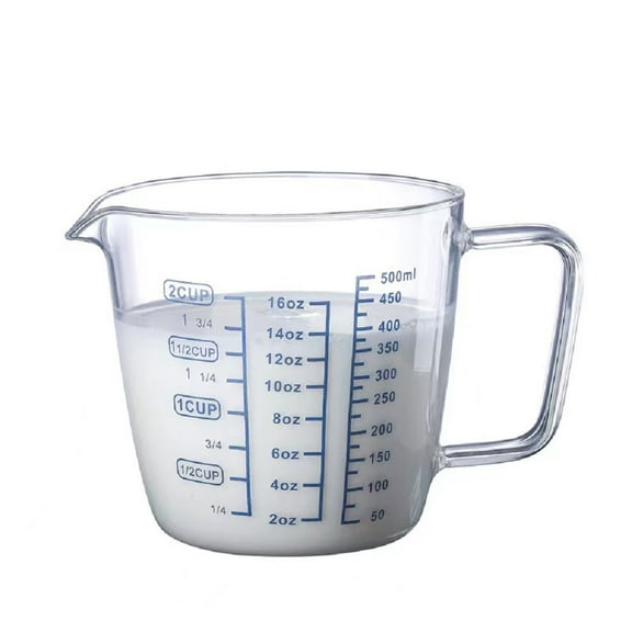 i Kito 2 Cup Glass Measuring Cup, 500ML Measure Cups with Handle & V-shaped Spout 16oz