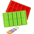 thumbnail image 1 of i Kito Candy Molds Silicone Ice Cube Tray, Silicone Brick Mold for Lego Friends Red & Green 2pack, 1 of 6