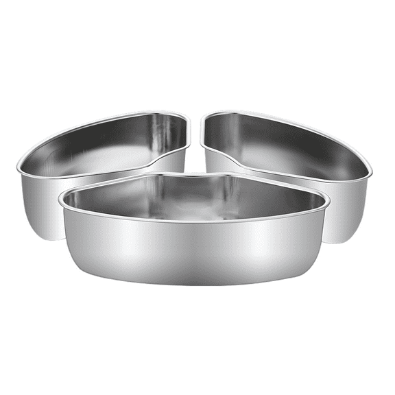 i Kito Divided Steamer Tray for Pot, Rice Cooker Steamer Plate Silver 3 Section Stainless Steel