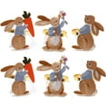 thumbnail image 1 of i Kito Easter Bunny Napkin Rings Set of 6, Rabbit Napkin Ring Holders for Party, 1 of 8
