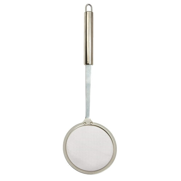 i Kito Fat Skimmer Spoon 4inch, Fine Mesh Oil Skimmer for Cooking with Long Handle Steel