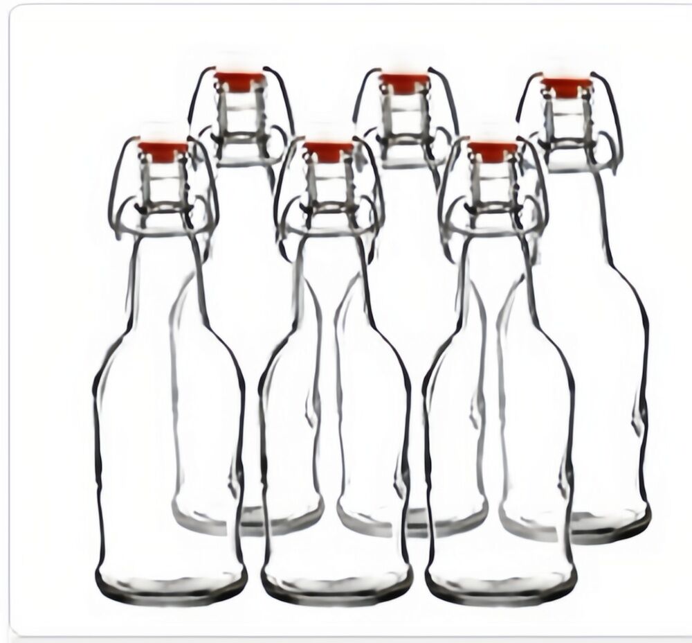i Kito Glass Swing Top Beer Bottles 6pack, Kombucha Bottles 16 oz with