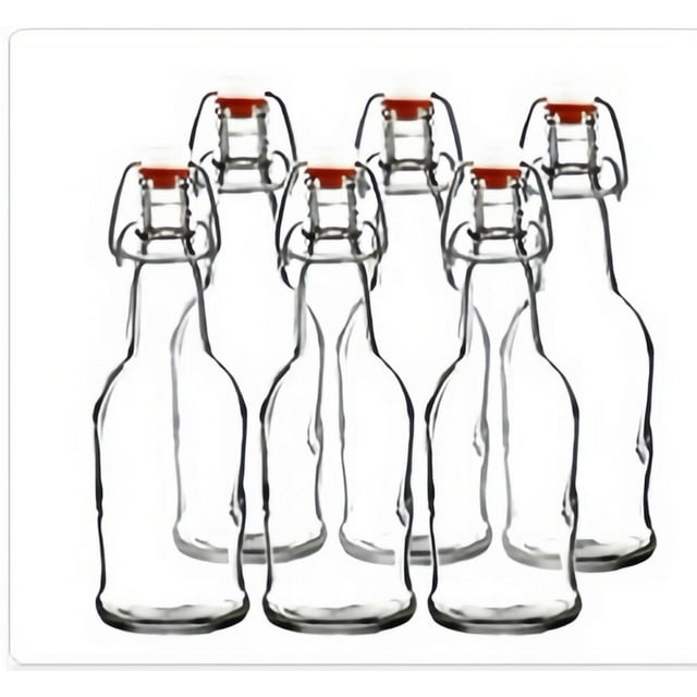i Kito Glass Swing Top Beer Bottles 6pack, Kombucha Bottles 16 oz with