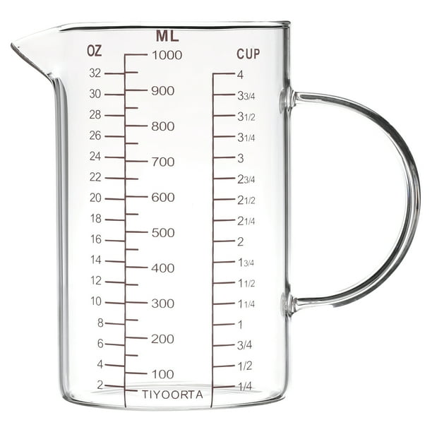 i Kito Large Glass Measuring Cup with Handle, 1000ML Measuring Beaker