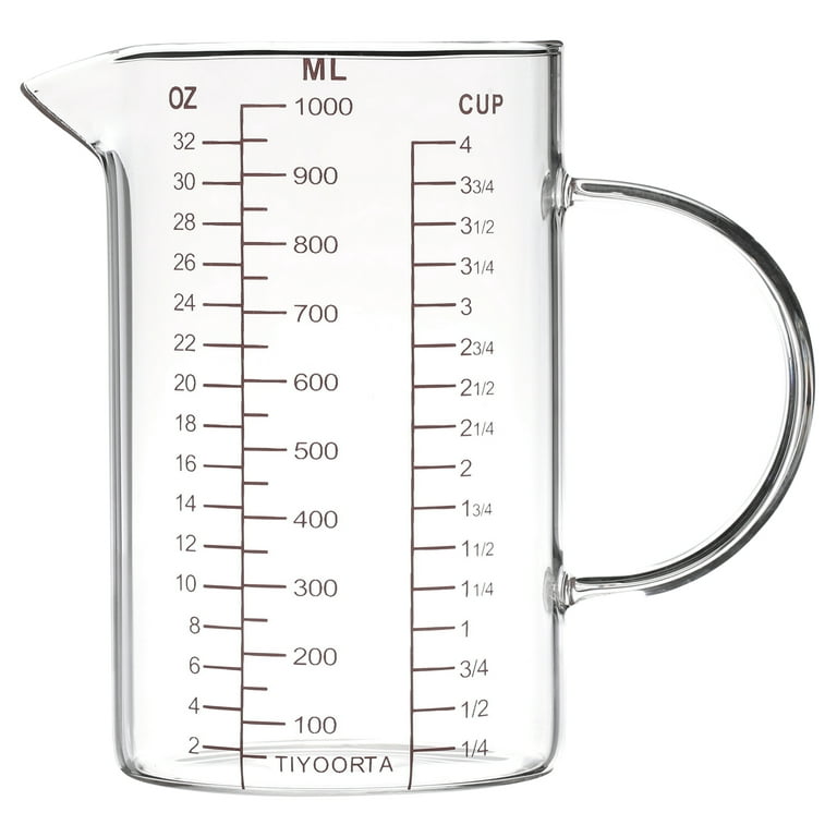 400ml Glass Measuring Cups Jugs with Glass Lid Large Measuring Pitcher  Beaker Measured Mug Measure Liquid Milk Glass Cup Clear Scale with Spout