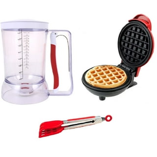 Tovolo Easy-Grip Mini Waffle Non-Slip Stainless Steel Handle,  Heat-Resistant Silicone Heads, Kitchen Tongs for Cooking Waffles &  Breakfast, Charcoal