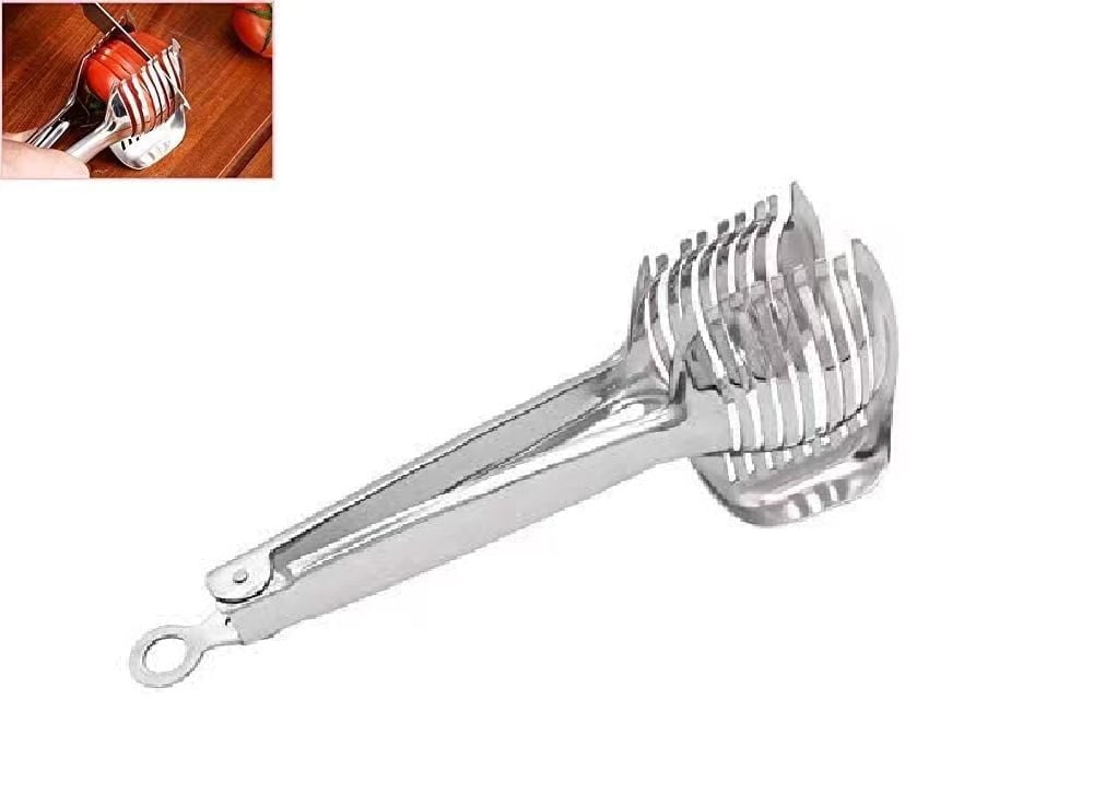 i Kito Tomato Lemon Slice Onion Slicer Holder Fruit Cutter for Home Use Stainless Steel