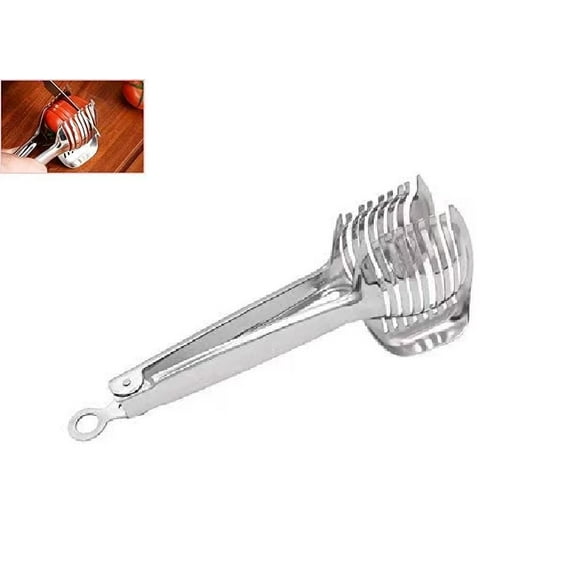 i Kito Tomato Lemon Slice Onion Slicer Holder Fruit Cutter for Home Use Stainless Steel