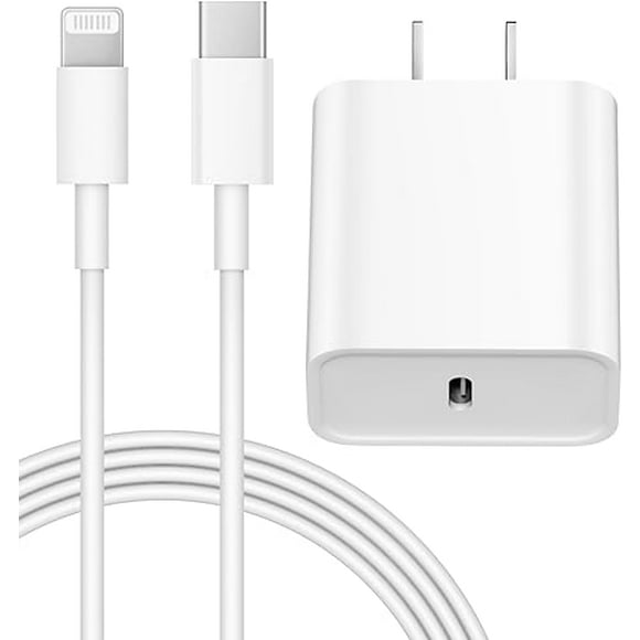 i Phone 14 13 12 Charger Fast Charging 20W PD USB C Wall Charger with 6FT Fast Charging Cable Compatible iPhone 14/13/12/11/Pro/Pro Max/Mini/Xs Max/XR/X, iPad White White