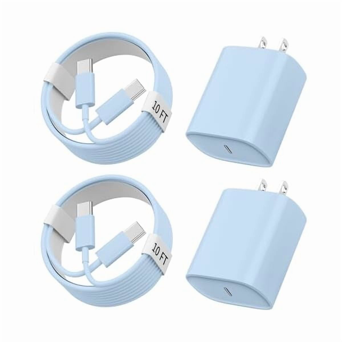 i.Phone 15 16 Pro Max Charger, 10 FT Long Cord USB C to C Fast Charging Cable with PD 20W Fast Charger Block for i.Phone 16/16 pro/16 plus/16 pro max/15/15 Pro max/ 15 pro/15 Plus, Pad Pro/air, Blue