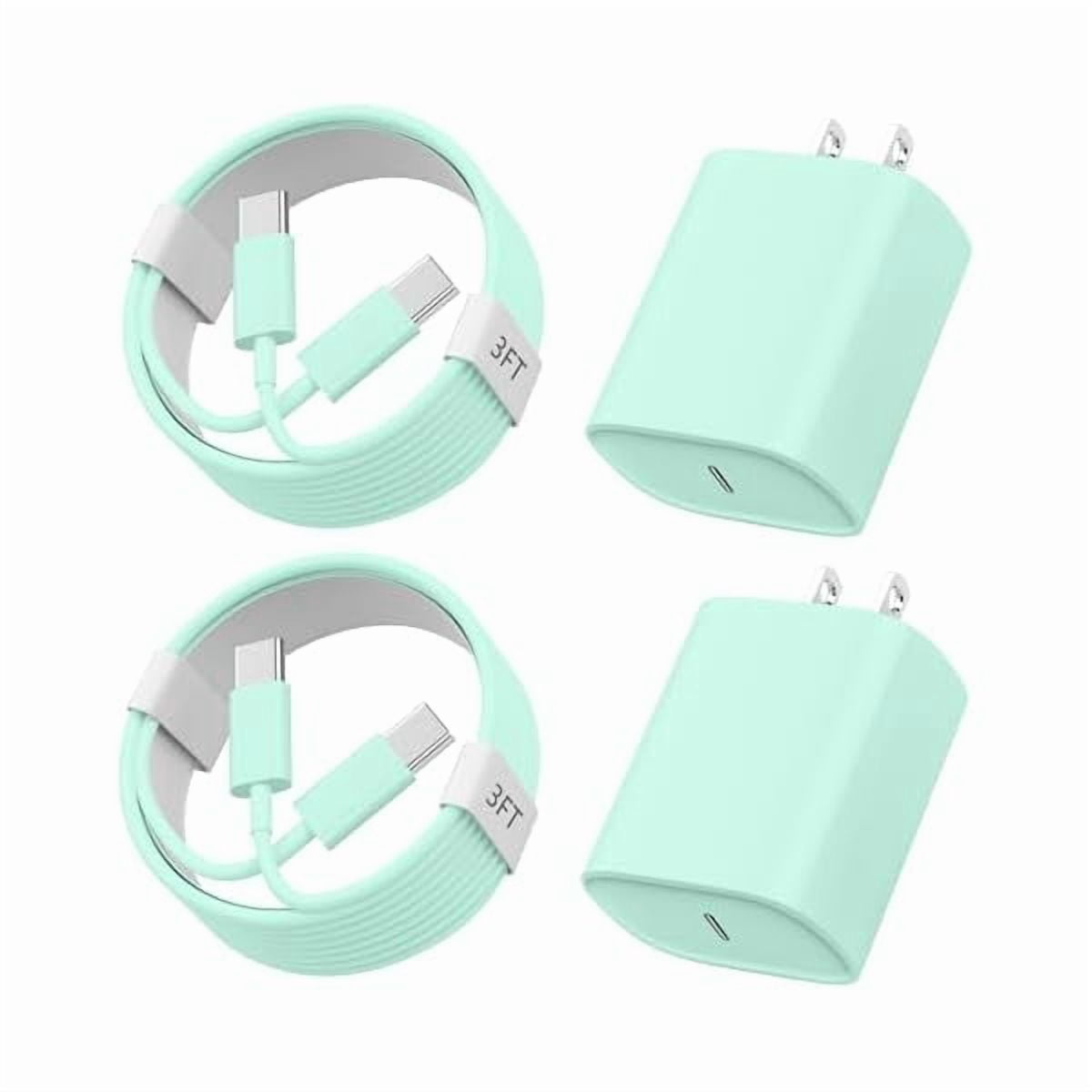 i.Phone 15 16 Pro Max Charger, 3 FT Long Cord USB C to C Fast Charging Cable with PD 20W Fast Charger Block for i.Phone 16/16 pro/16 plus/16 pro max/15/15 Pro max/ 15 pro/15 Plus, Pad Pro/air, Green