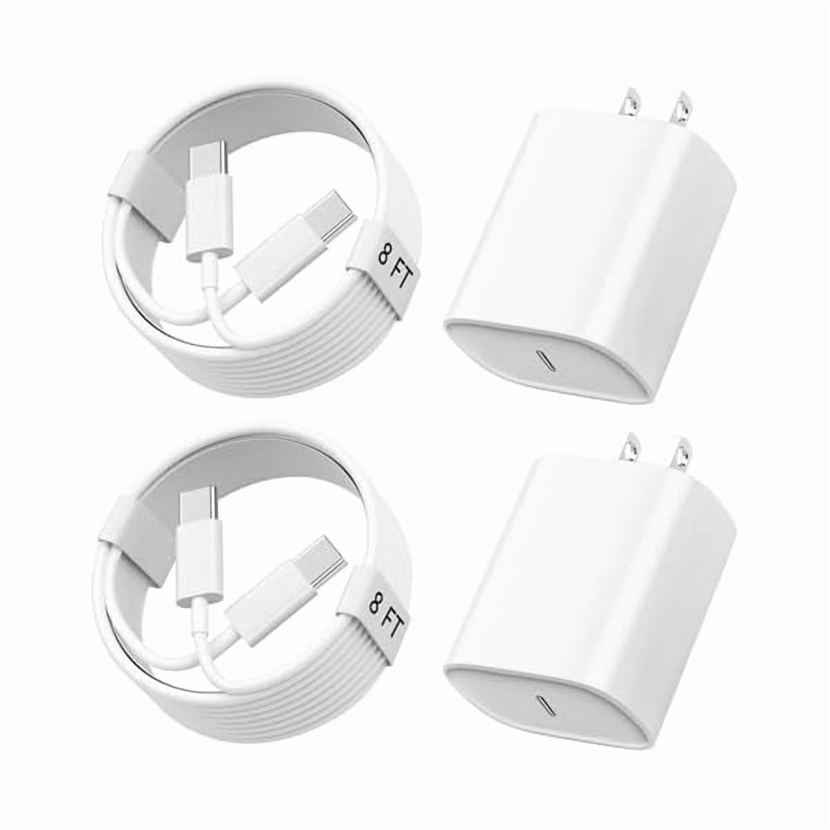 i.Phone 15 16 Pro Max Charger, 8 FT Long Cord USB C to C Fast Charging Cable with PD 20W Fast Charger Block for i.Phone 16/16 pro/16 plus/16 pro max/15/15 Pro max/ 15 pro/15 Plus, Pad Pro/air, White