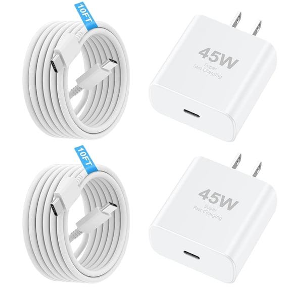 i Phone 17 16 Pro Max Charger Fast Charging, 45W USB C i Phone 16 Super Fast Charger Block with 10ft Long Type C Charging Cord Compatible with iPhone 17/16/15 Pro Max/Plus/S25
