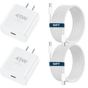 i Phone 17 16 Pro Max Charger Fast Charging, 45W USB C i Phone 17 16 Super Fast Charger Block with 10ft Long Type C Charging Cord Compatible with iPhone 17/16/15 Pro Max/Plus/S25