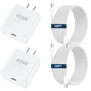 i Phone 17 16 Pro Max Charger Fast Charging, 45W USB C i Phone 17 16 Super Fast Charger Block with 10ft Long Type C Charging Cord Compatible with iPhone 17/16/15 Pro Max/Plus/S25