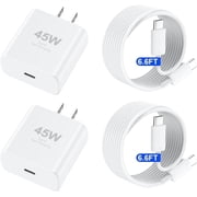 45W Super Fast Charger Type C, 2Pack USB C Android Phone Charger Fast Charging Cord with 6.6ft Cable Compatible with Samsung Galaxy S25 Ultra/S25/S24/S23 Ultra/S22 Ultra